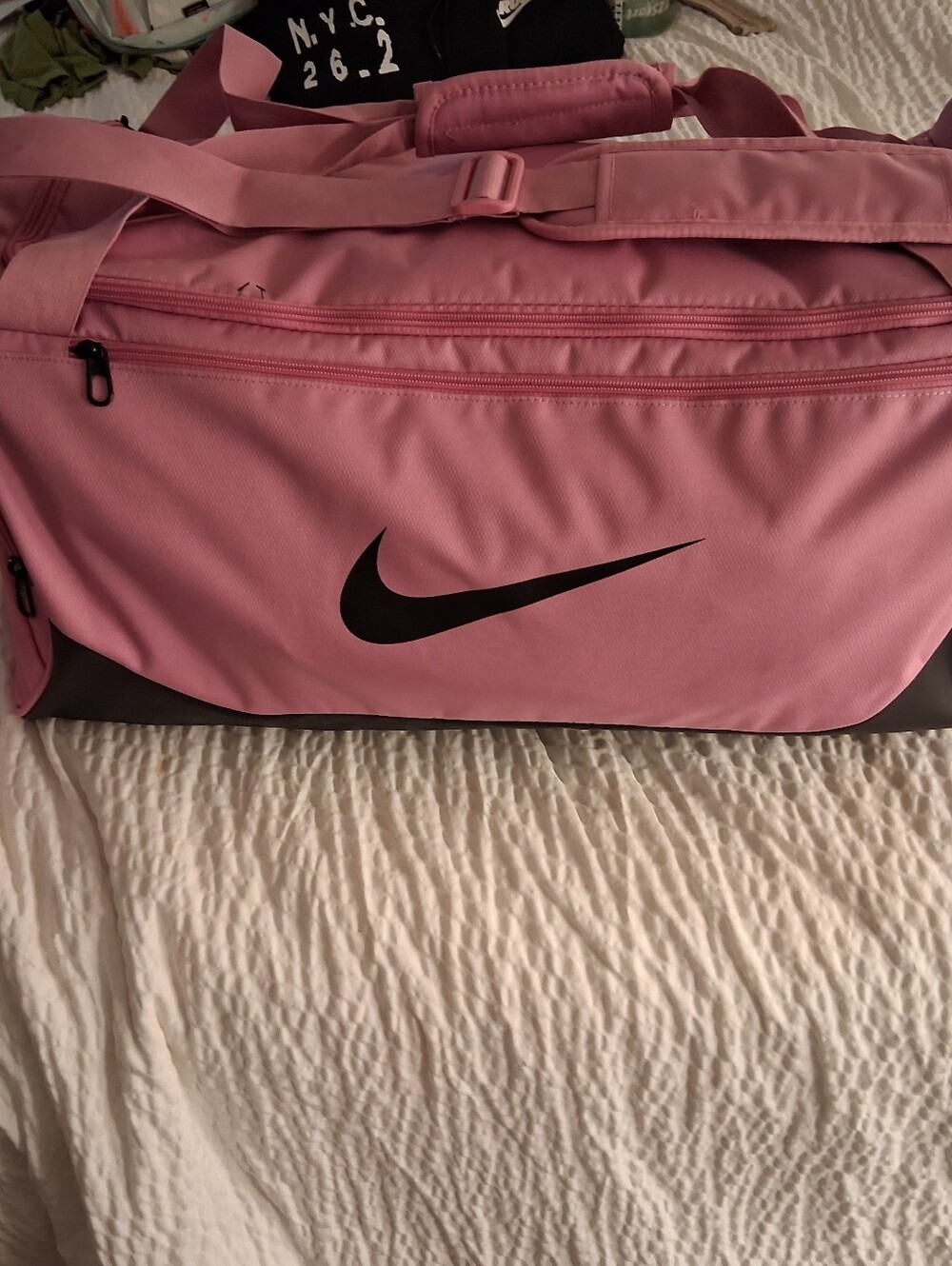 Nike Pink Duffel with Black Swoosh